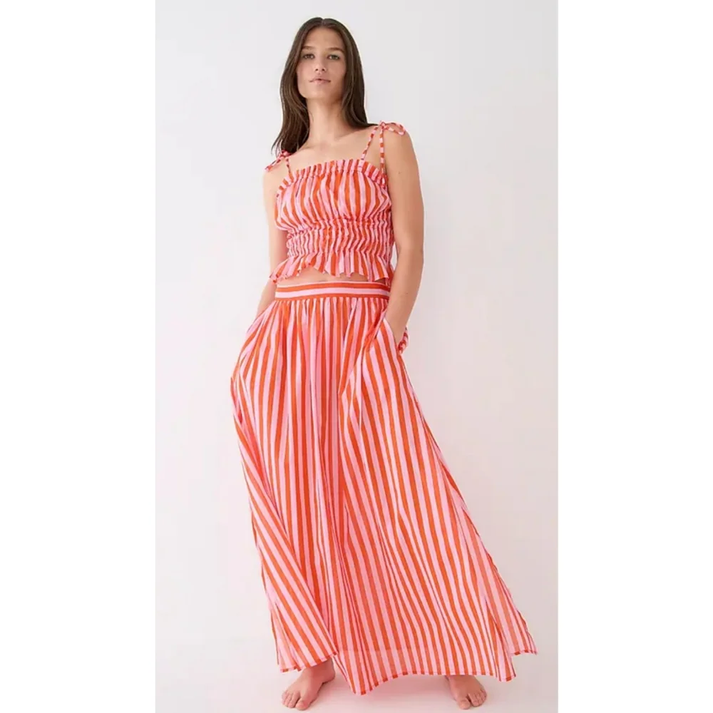 26. J.Crew Cotton voile maxi skirt cover-up in stripe